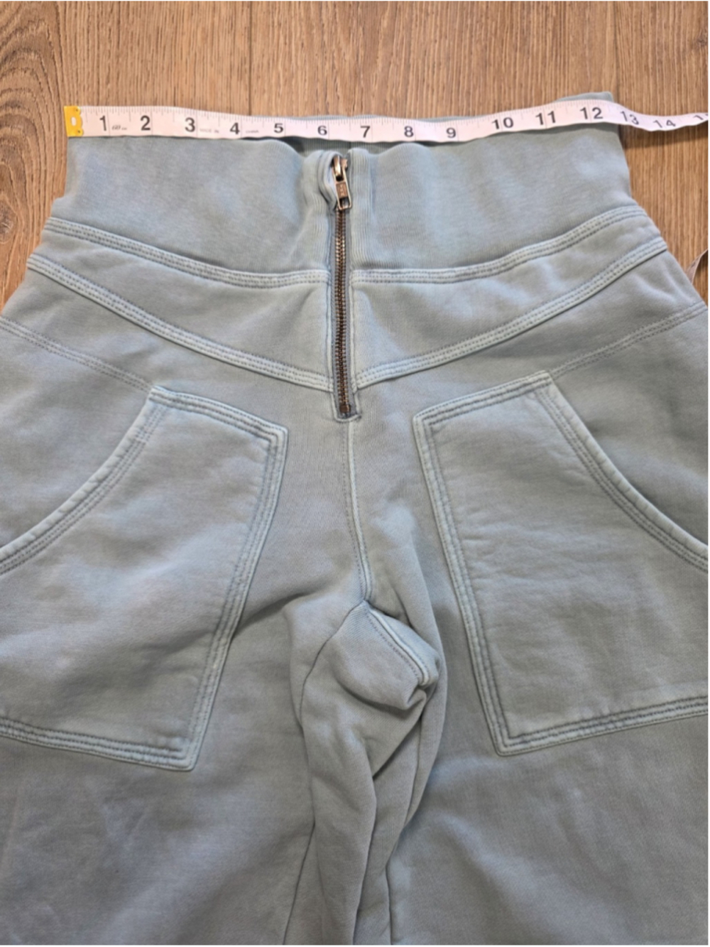 Free People FP Movement Jogger Pants XS Blue Zip Front High Rise Cotton Pocket - Picture 11 of 14